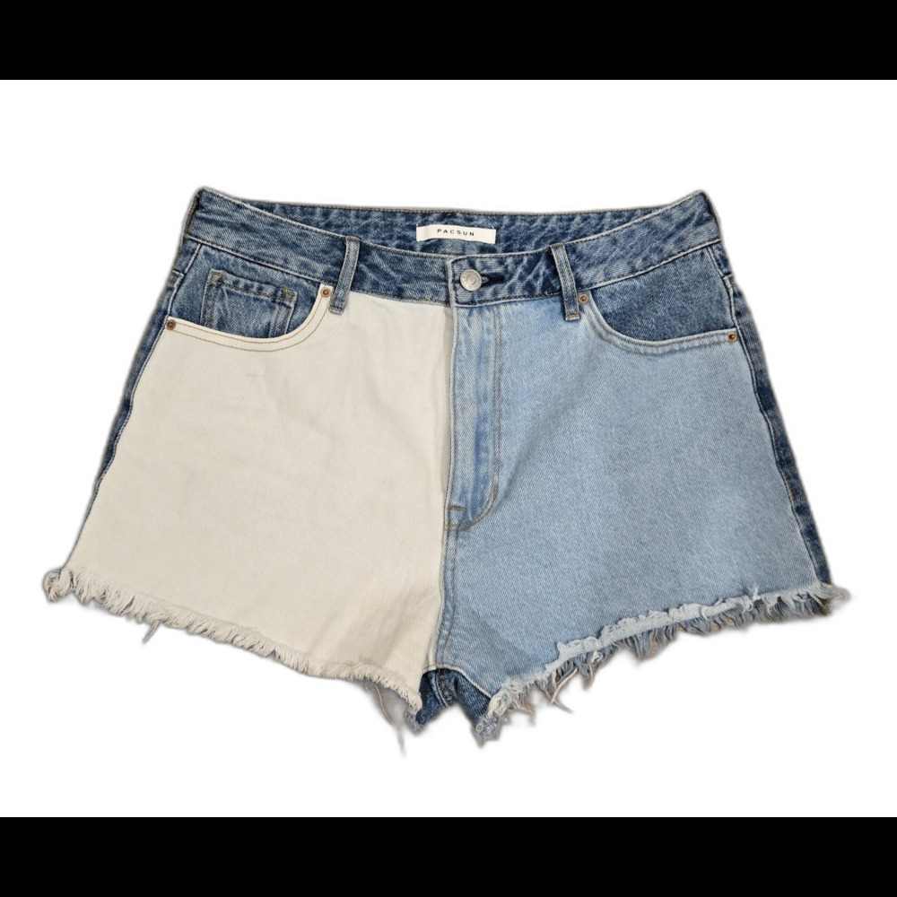 Pacsun High Rise Festival Color Block Two Tone Shorts Size 28